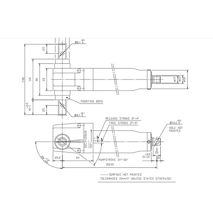 Medical Hydraulic Cylinder Hydraulic Pump Actuator For Hydraulic Cart Hospital Bed